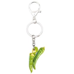 Metal keyring - with acrylic green peppersKeyrings