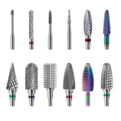 Replaceable rotary heads - for electric nail drill - carbide tungsten - manicure / pedicureNail drills