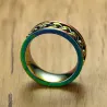 Rainbow ring - with rotatable chain - stainless steel - unisexRings
