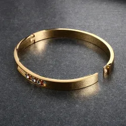 Elegant bracelet - with sliding rhinestones - stainless steelBracelets