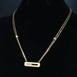 Elegant necklace - with sliding crystals - stainless steelNecklaces