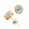 Fashionable small stud earrings - crown with zirconia - unisexEarrings