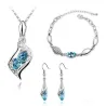Elegant jewellery set - necklace / bracelet / earrings - with African crystal beadsJewellery Sets
