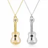 Trendy necklace with guitar pendant - stainless steel - unisexNecklaces