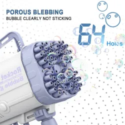 Electric bubble gun / machine - with cooling fan / lights - 64-holesToys