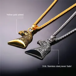 Eagle shaped pendant with chain - unisex - stainless steelNecklaces