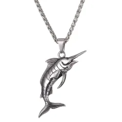 Necklace with swordfish - stainless steel - unisexNecklaces