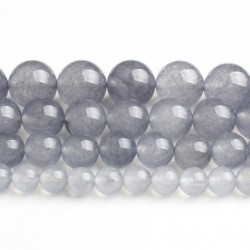 Natural stone - grey ice chalcedony jades - loose round beads - for jewelry makingMen's Jewellery