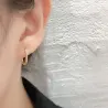 Fashionable geometric earrings - with zircon - 925 sterling silverEarrings