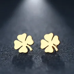 Four leaf clover stud earrings - gold / silverEarrings
