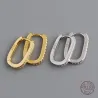 Fashionable geometric earrings - with zircon - 925 sterling silverEarrings
