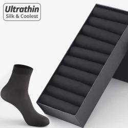 Summer bamboo silk socks - breathable - ultra thin - 5 / 10 pairsMen's fashion
