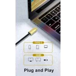USB C HDMI cable Type-C to HDMI - Thunderbolt 3 - converter - adapter - 4K 60Hz - for MacBook / Huawei Mate 30 40 ProCables