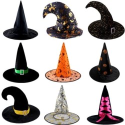 Witch / wizard long pointed hat - ribbon / lace / spider / stars - for costume party / HalloweenCostumes