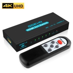 HDMI switch - 5 in / 1 out - with IR remote control - 1.4 HDCP