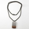 Natural black tiger eye stone pendant - with chain - stainless steelNecklaces