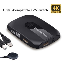 HDMI KVM switch - with extender - 4 USB 2.0 - 4K30Hz 1080P60Hz