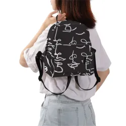 Trendy mini backpack - waterproof - abstract face printedBackpacks