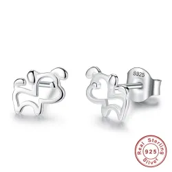 Small dog shaped earrings - 925 sterling silverEarrings