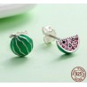 Stud earrings with watermelons - 925 sterling silverEarrings