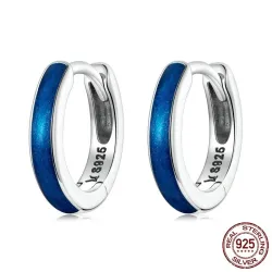 Blue hoop earrings - 925 sterling silverEarrings