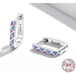 Contrast color purple-blue earrings - 925 sterling silverEarrings