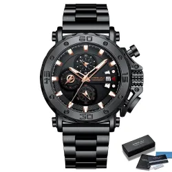 CRRJU - luxury men's watch - big dial - waterproof - stainless steelWatches