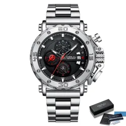 CRRJU - luxury men's watch - big dial - waterproof - stainless steelWatches