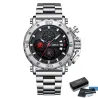 CRRJU - luxury men's watch - big dial - waterproof - stainless steelWatches