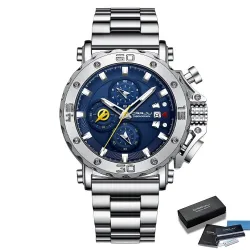 CRRJU - luxury men's watch - big dial - waterproof - stainless steelWatches