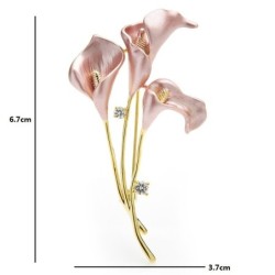 Elegant brooch - 3-flower lily - with crystalsBracelets