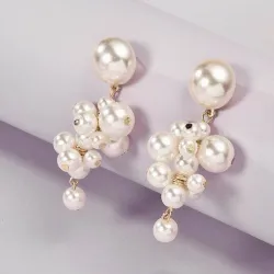 Elegant strands pearl drop earringsEarrings