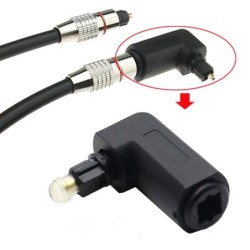 Digital optical audio cable - adapter - male to female - 90 degree right angle - 360 rotatable - for Toslink optical cable