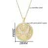 Vintage stainless steel necklace - Eagle / Cross / God guardian pendant - gold platedNecklaces