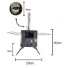 Wood fire heating stove - double sided - camping / outdoor / tent heating - stainless steelBBQ