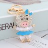 Piggy in mini skirt - crystal - keychainKeyrings