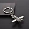 Combat airplane - silver - keychainKeyrings