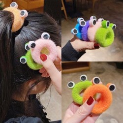 Plush elastic hair band - with frog eyes