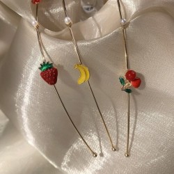 Metal hoop hair band - with fruits / pearlsHair clips