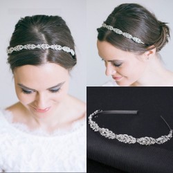 Luxurious crystal tiara - headband - flower leaf pattern
