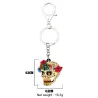 Acrylic skull with flowers - keychainKeyrings