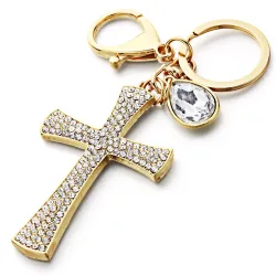 Luxurious keychain - full crystal crossKeyrings