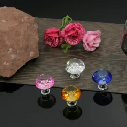 Elegant furniture knobs - glass diamond shapeFurniture