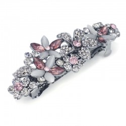 Elegant hair clip - hairpin - with crystal flowers