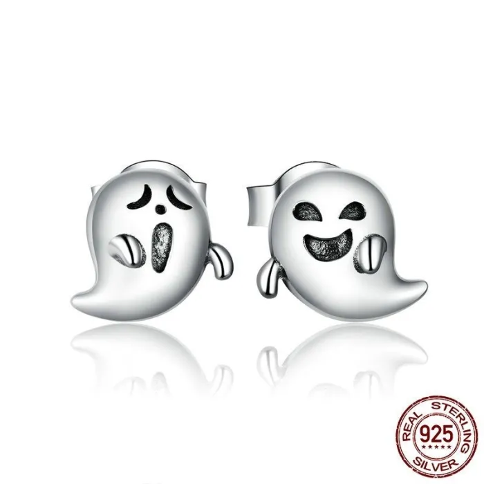 Small stud earrings - 925 sterling silver - little ghostEarrings