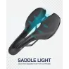 Bicycle saddle with taillight - leather - USB charging - waterproofSaddles
