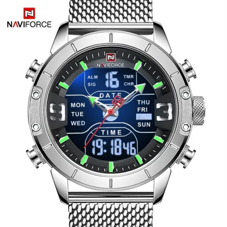 NAVIFORCE - luxurious sports watch - quartz - digital - analog dual display - waterproofWatches