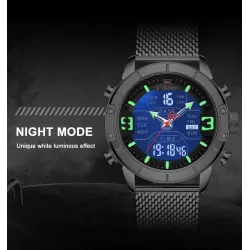 NAVIFORCE - luxurious sports watch - quartz - digital - analog dual display - waterproofWatches