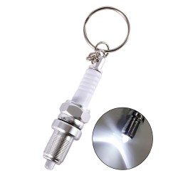 Spark plug keychain with LEDKeyrings