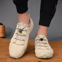 Stylish suede sneakers - slip on loafersShoes